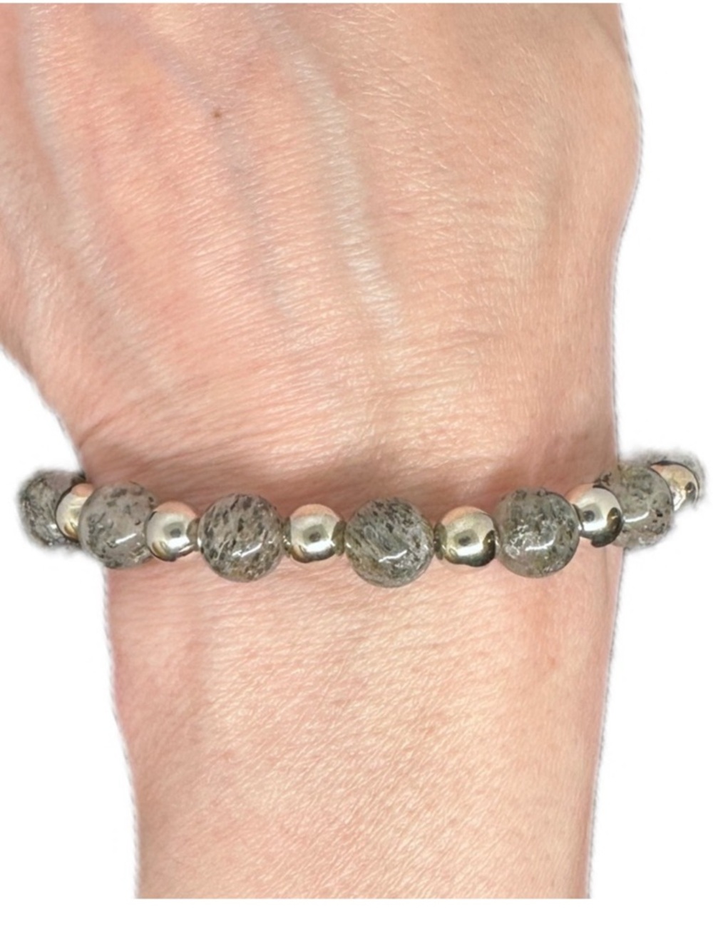 Moss rutile quartz bracelet stretchy handmade